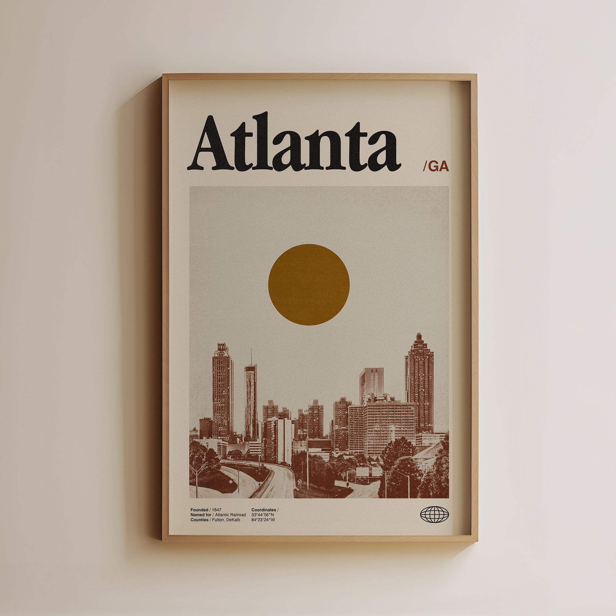 Atlanta Wall Art Poster Midcentury