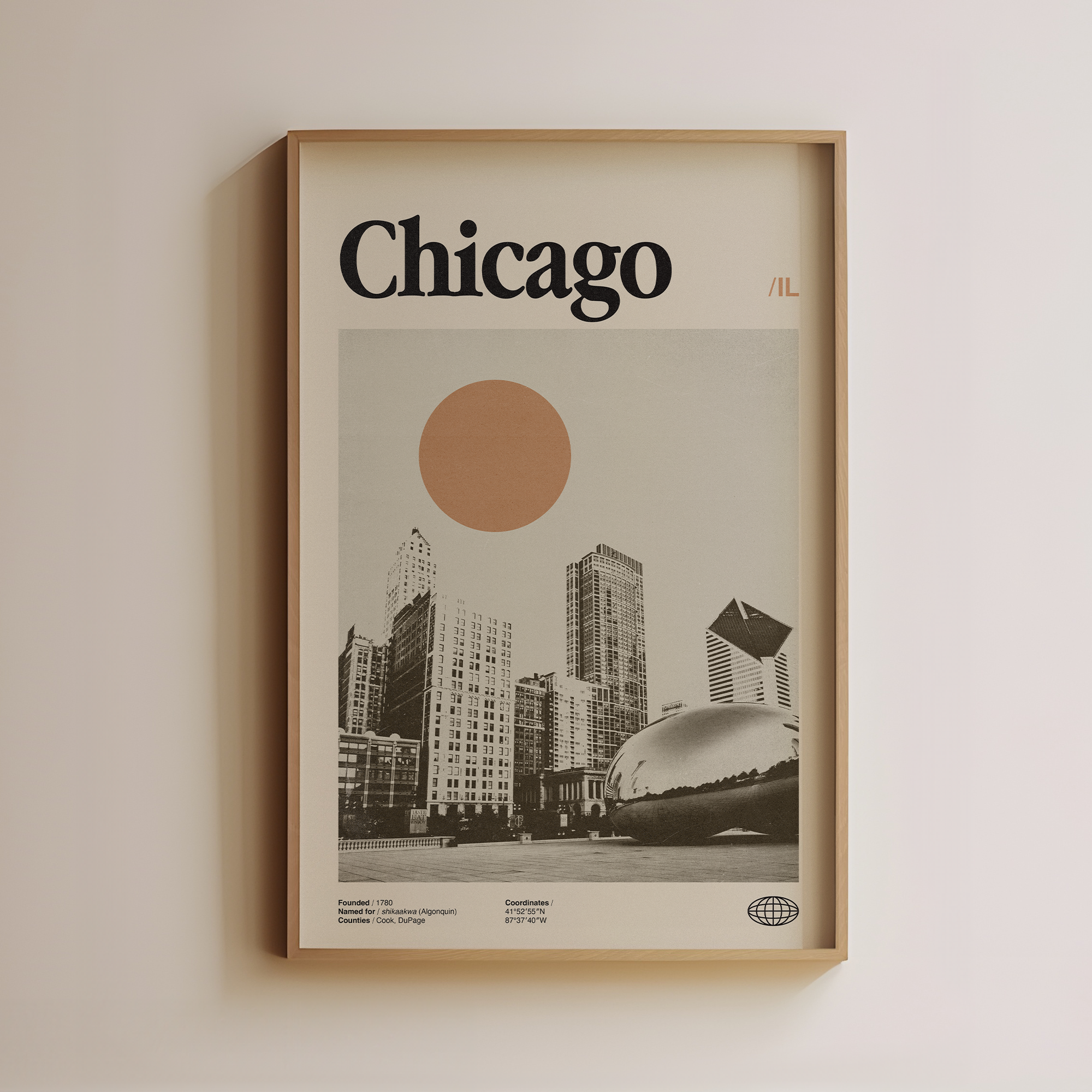Chicago Bean Wall Art Illinois