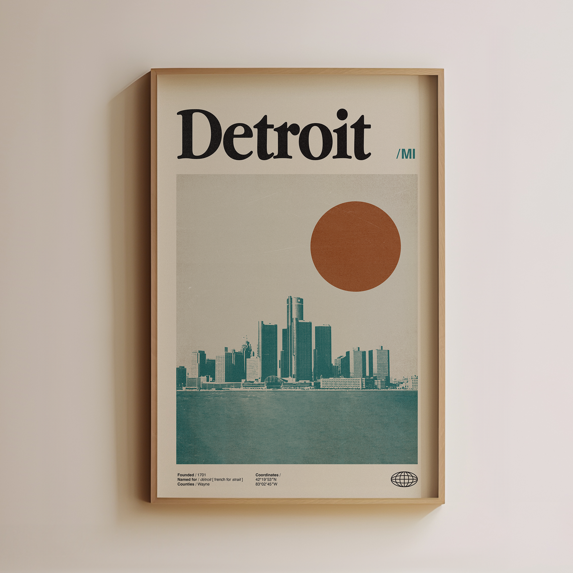 Detroit wall art michigan poster