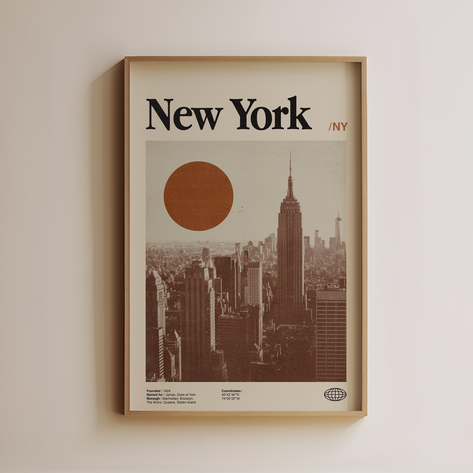 Framed poster of New York City travel wall art