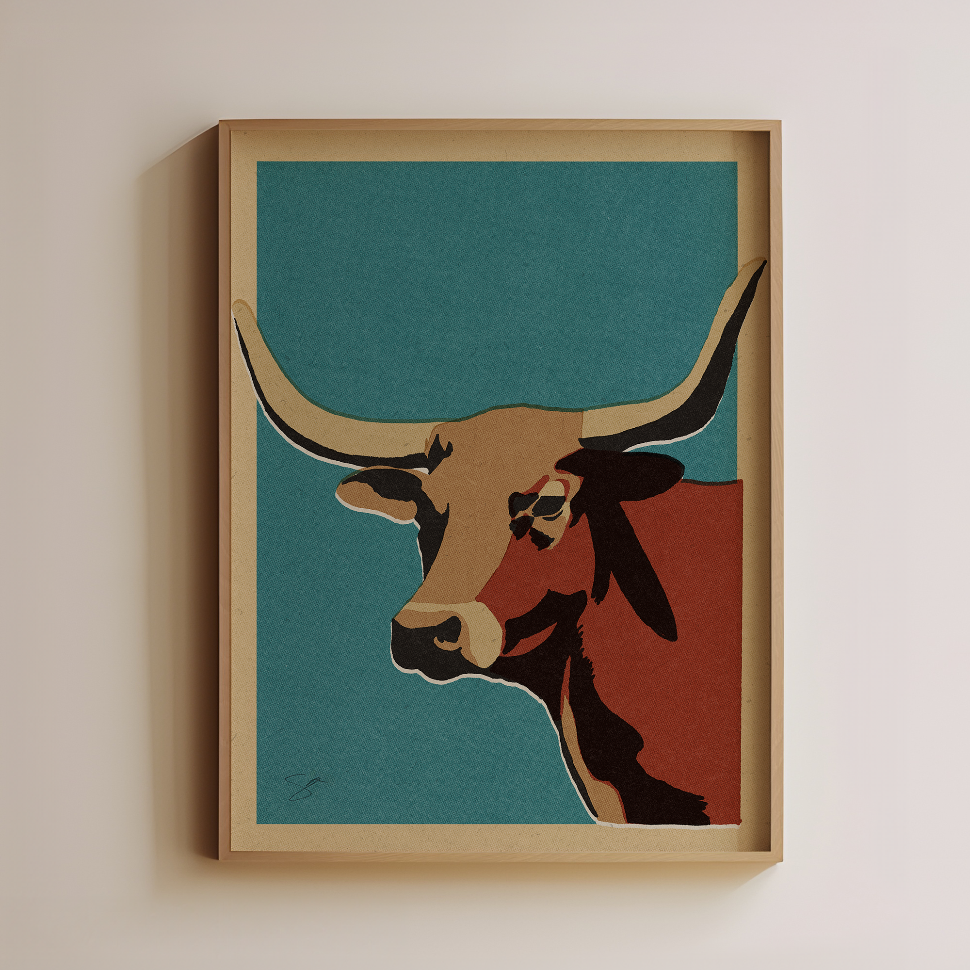 cattle wall art longhorn western cow