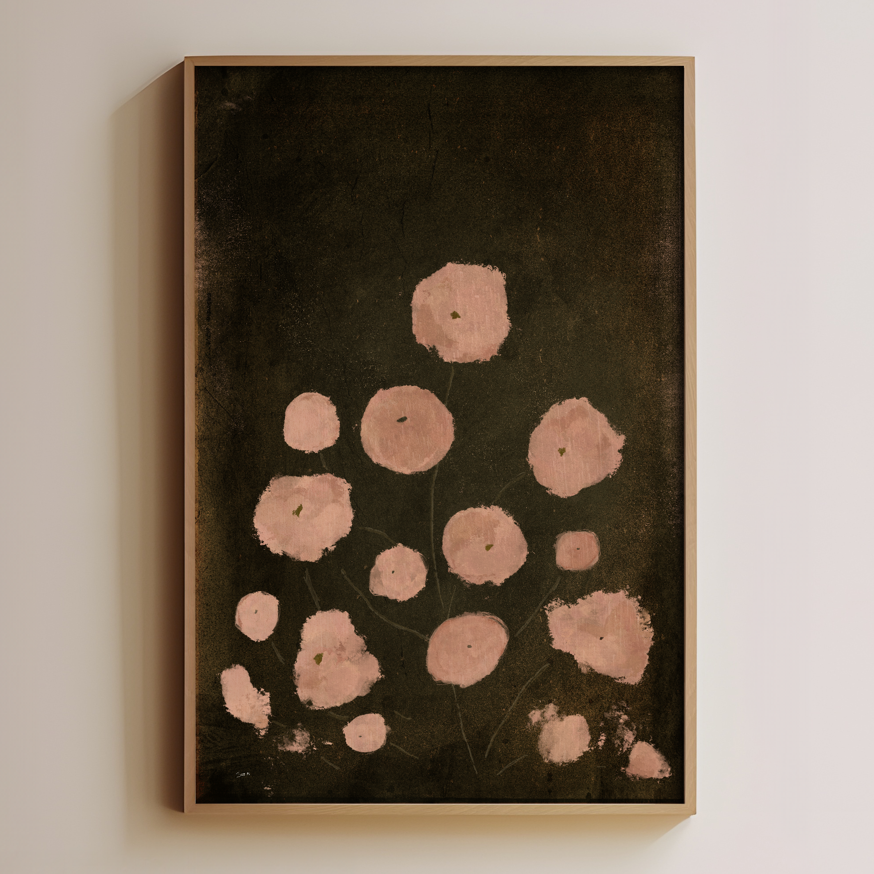 moody wall art floral