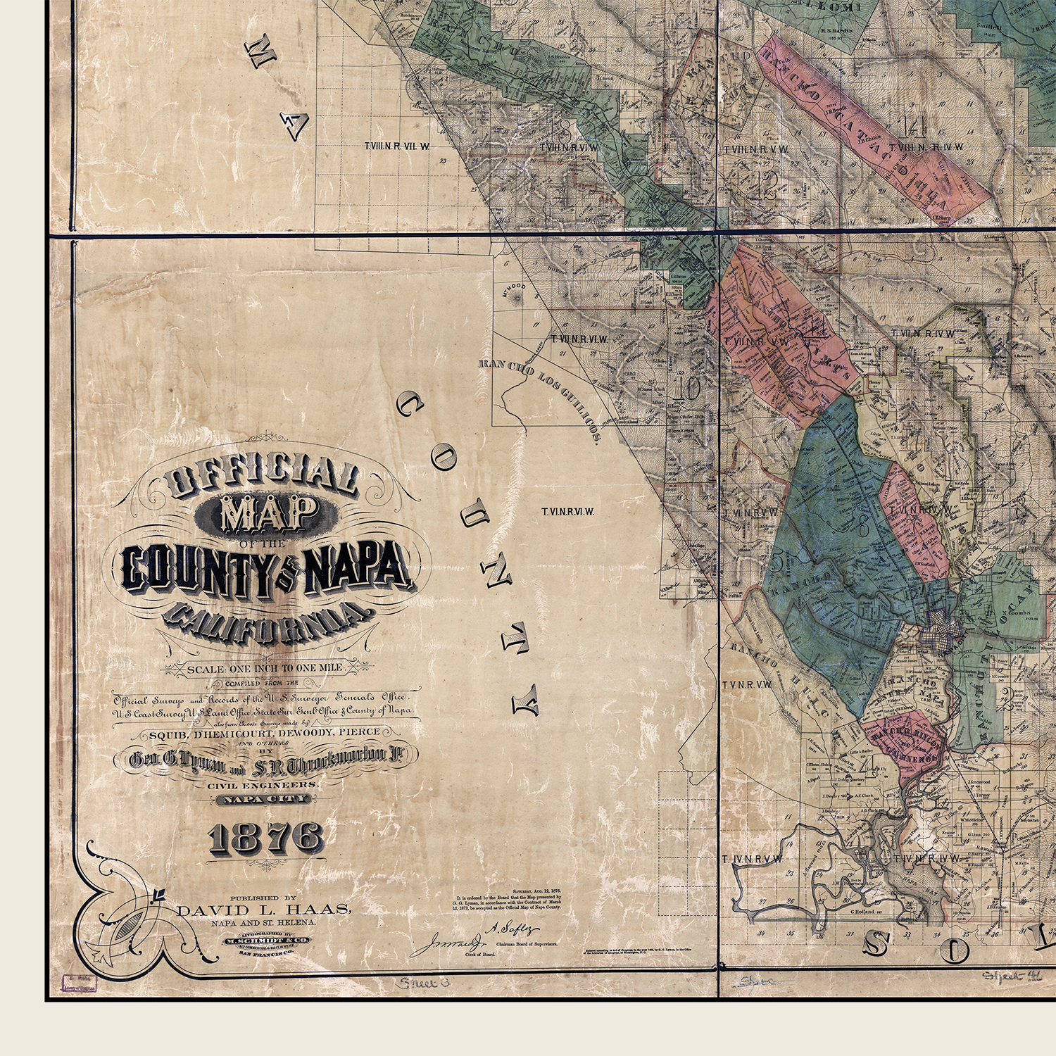 Napa, California Vintage Map