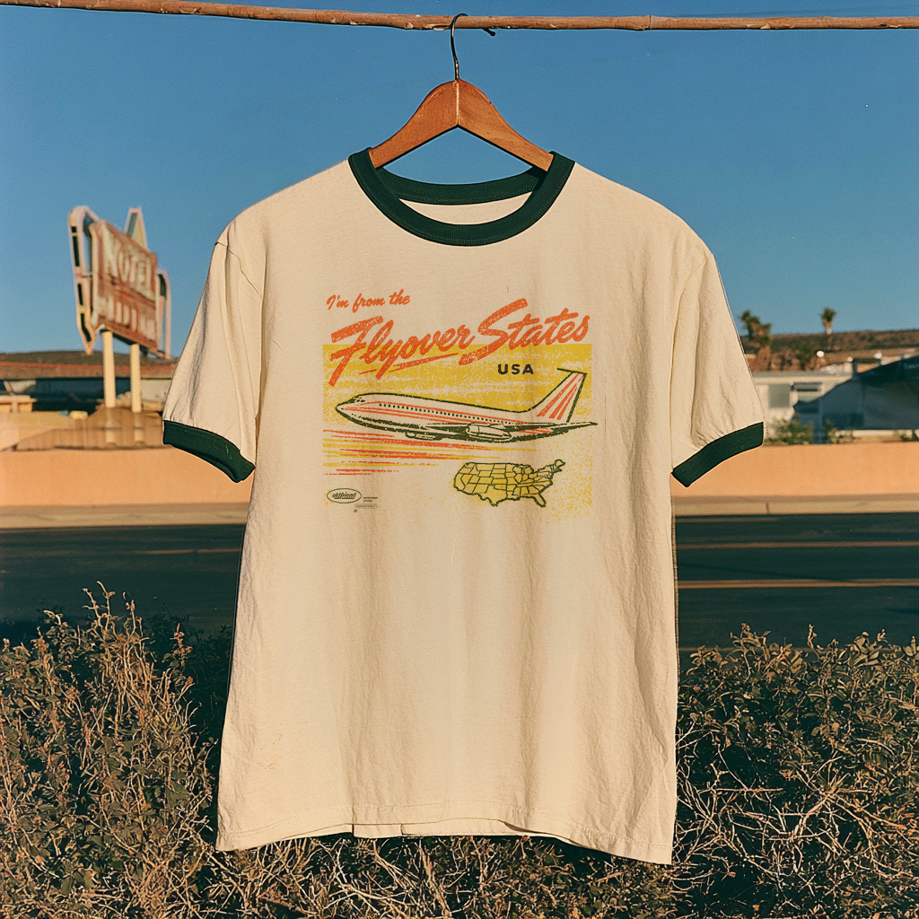 Flyover States Ringer Vintage Tee Shirt