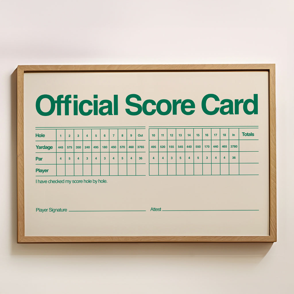 grade card The Masters Score Card – Sandgrain Studio