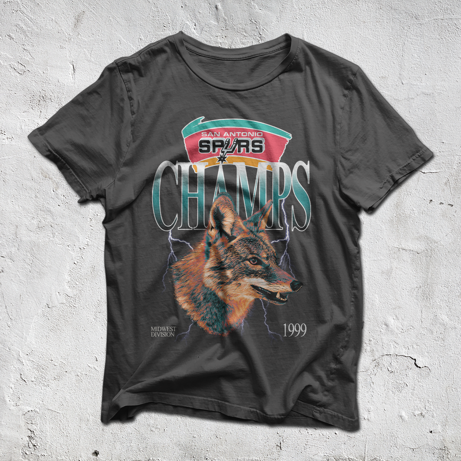 San Antonio Spurs vintage shirt. Coyote - washed vintage heavyweight tee