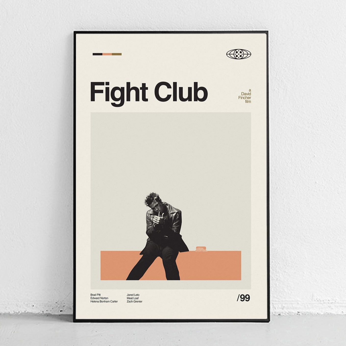 Fight Club Movie Print, Retro Movie Poster, Midcentury Modern