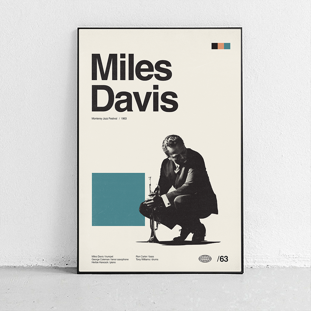 Miles Davis Poster - Midcentury Modern Home decor - – Sandgrain Studio Miles Davis Poster - Midcentury Modern Home decor - – Sandgrain Studio