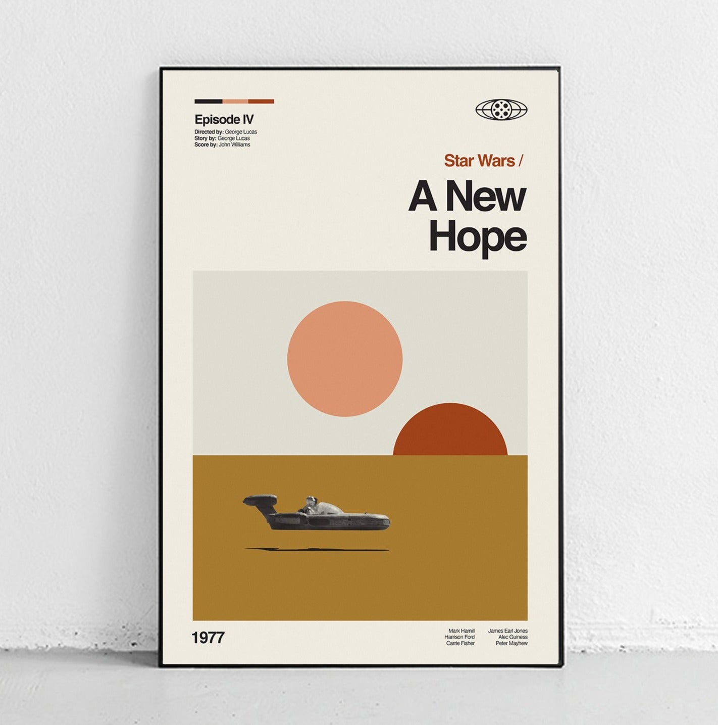 A New Hope - Star Wars Midcentury modern poster art trilogy – Sandgrain  Studio