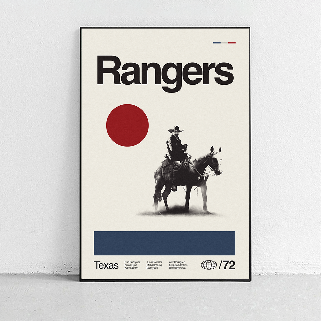 Texas Rangers vintage poster – Sandgrain Studio