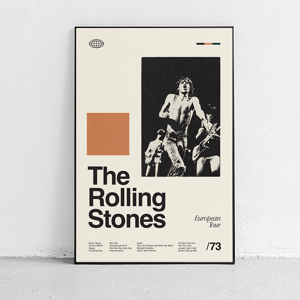 The Rolling Stones European Tour 1973 poster – Sandgrain Studio The Rolling Stones European Tour 1973 poster – Sandgrain Studio