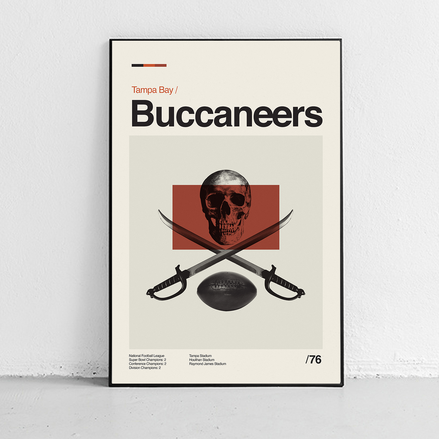 Tampa Bay Buccaneers Midcentury Modern Art – Sandgrain Studio