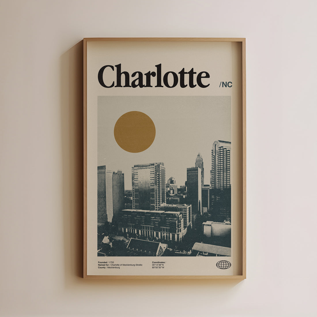 vintage Charlotte poster wall art