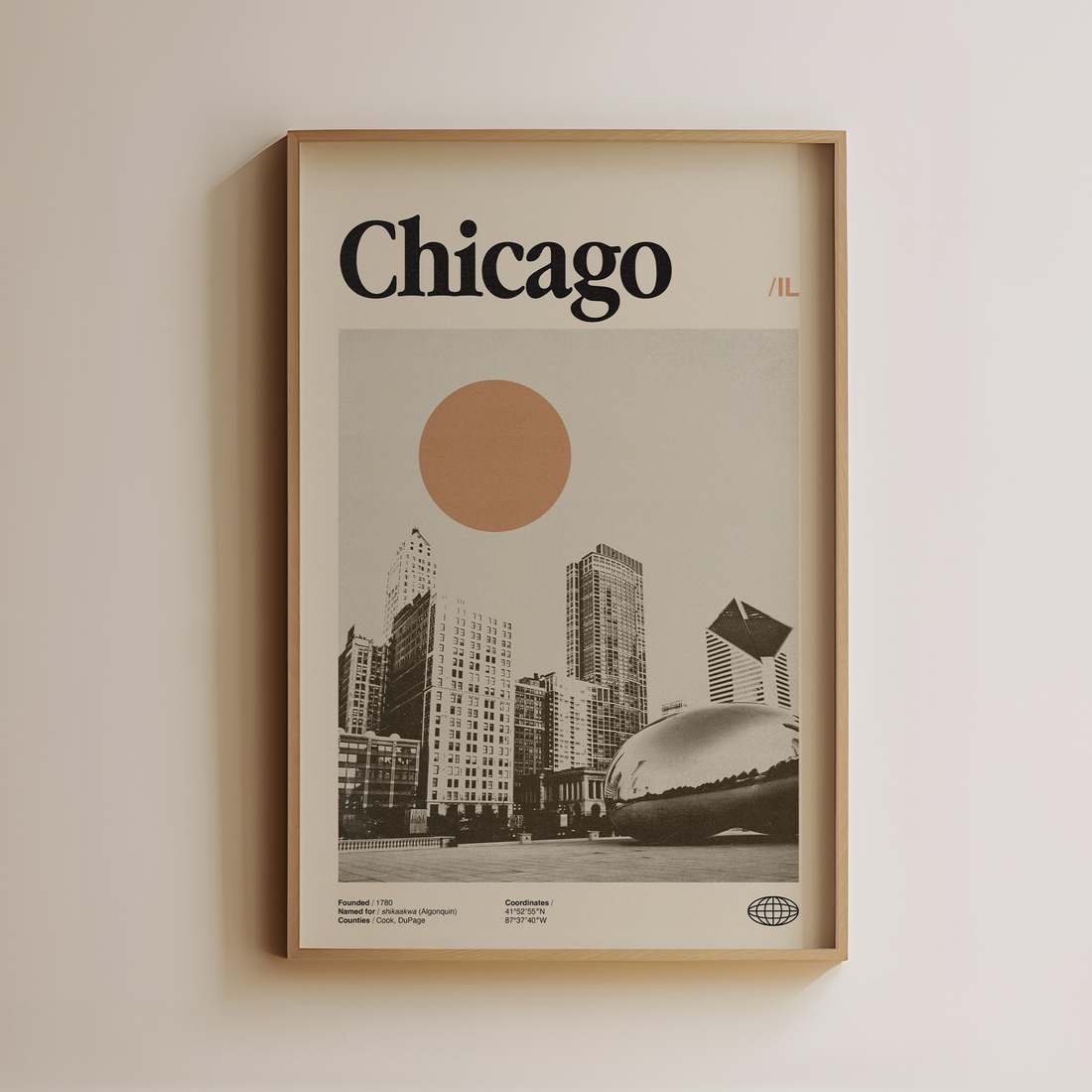 Chicago Bean Wall Art Illinois