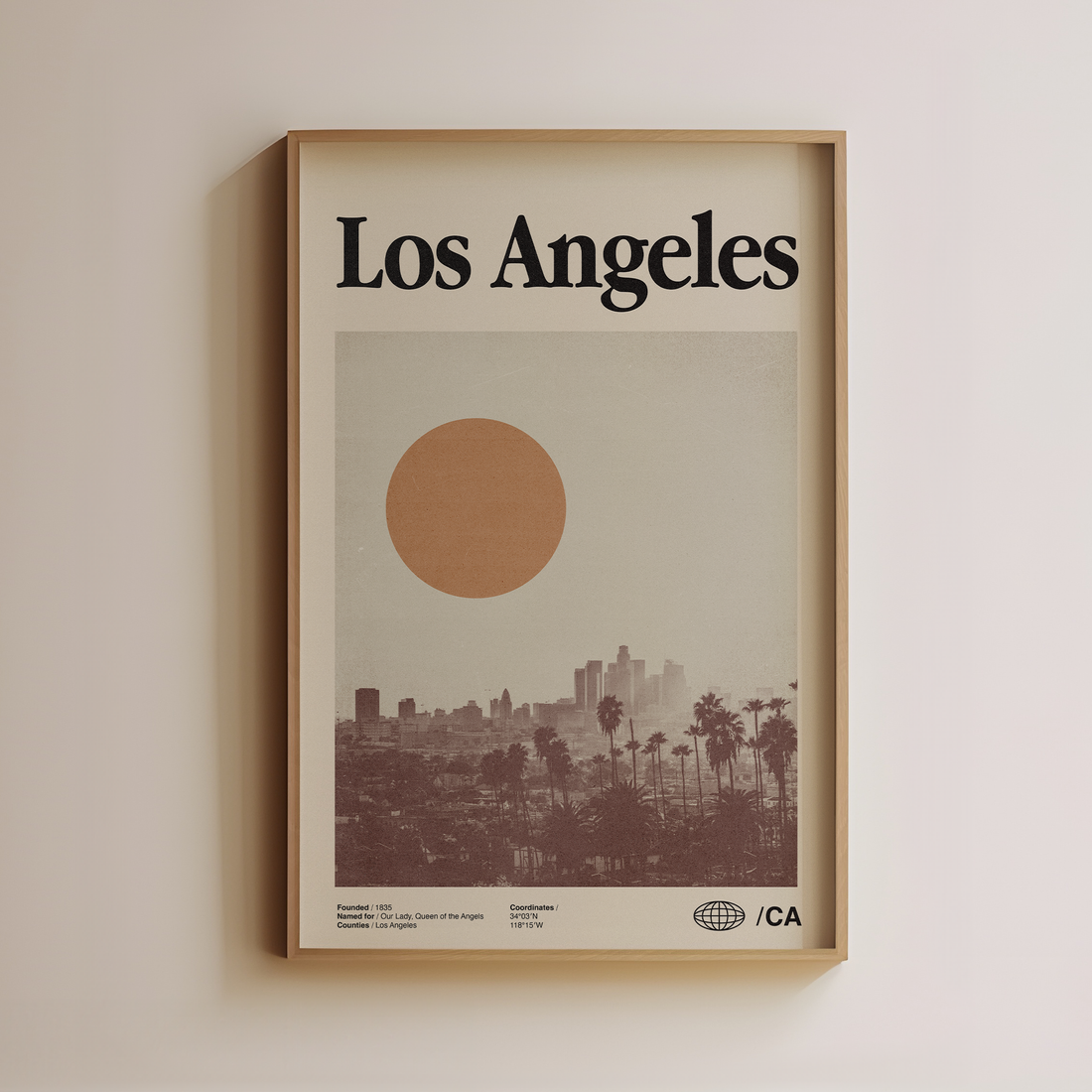 Poster of Los Angeles with a city skyline, Travel poster