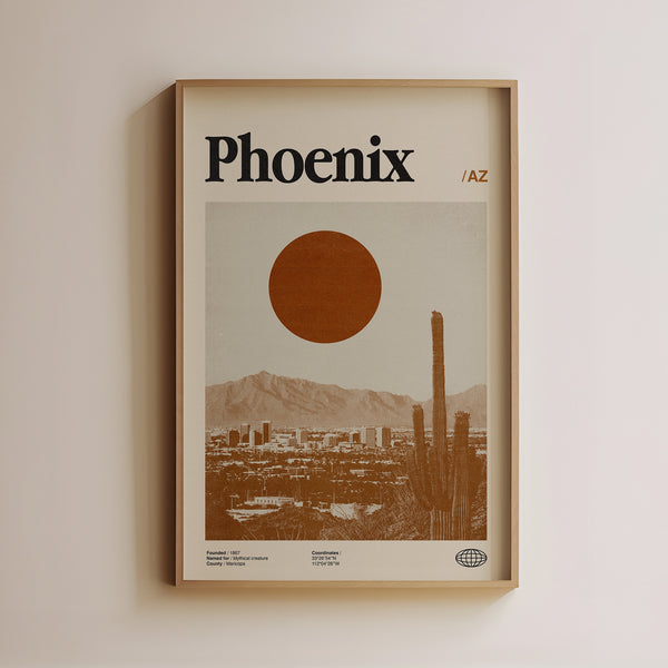 Phoenix Midcentury Modern Art Poster Vintage Wall Art – Sandgrain