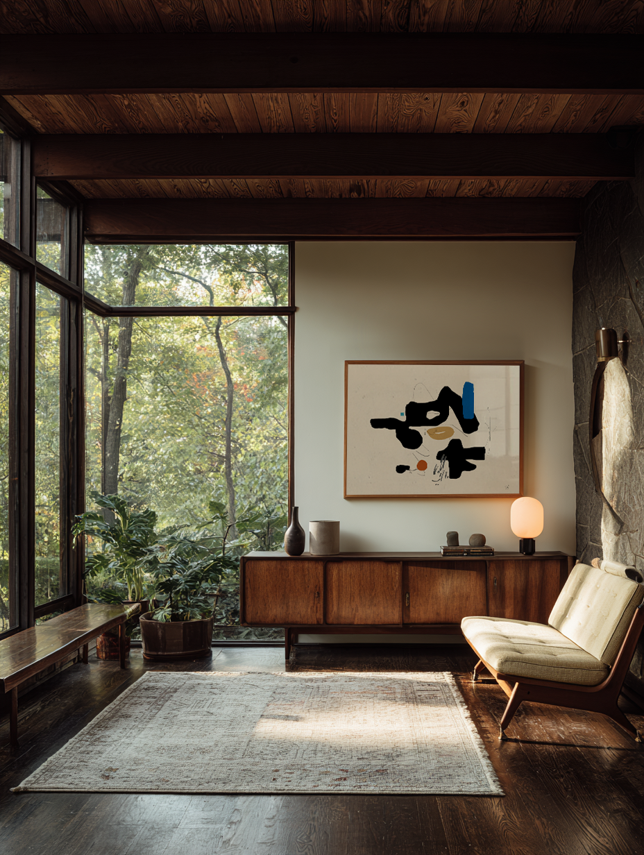 abstract japandi wall art 