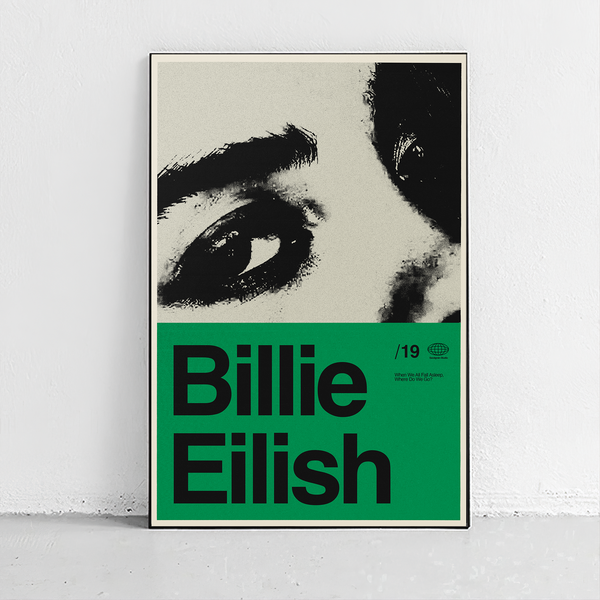 Billie Eilish poster midcentury vintage Midcentury Modern Art