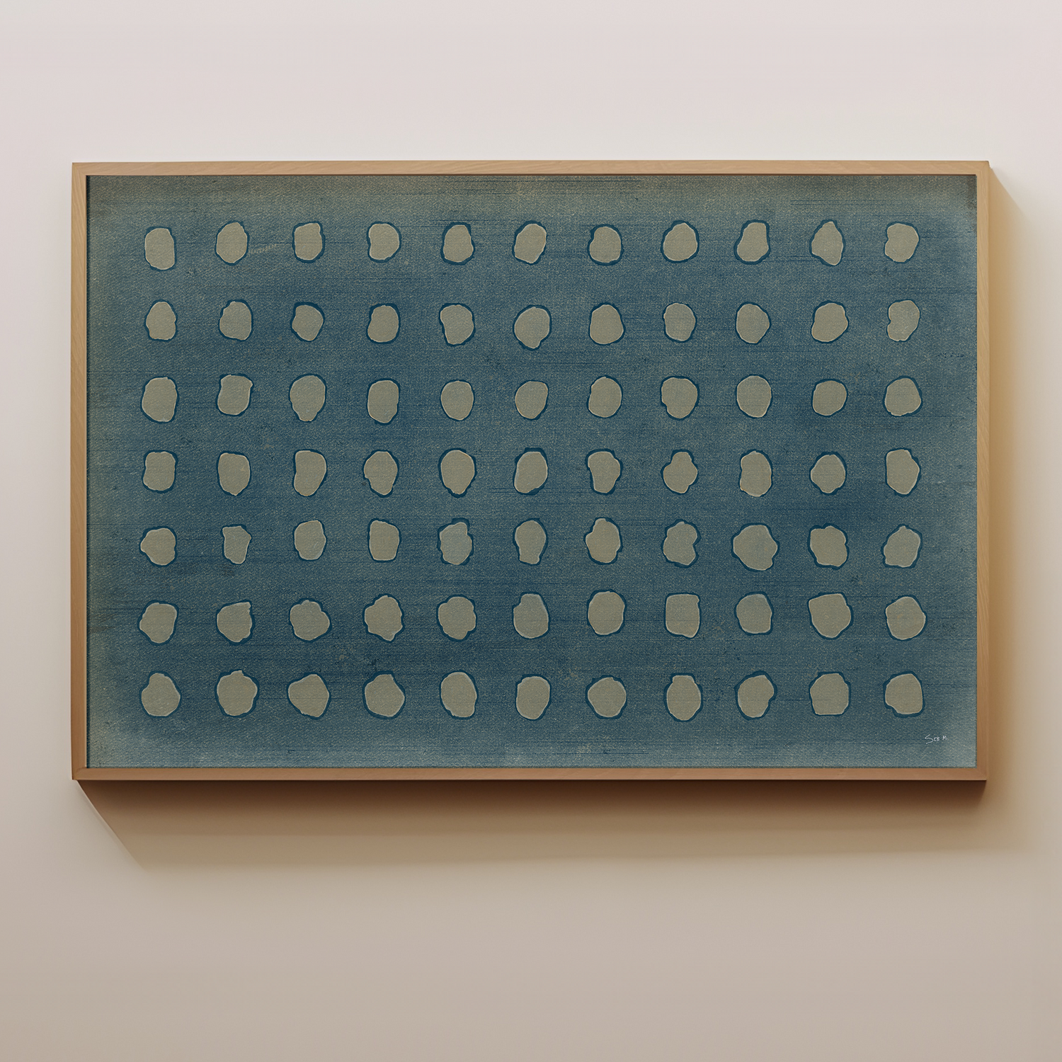 blue abstract midcentury art sandgrain studio