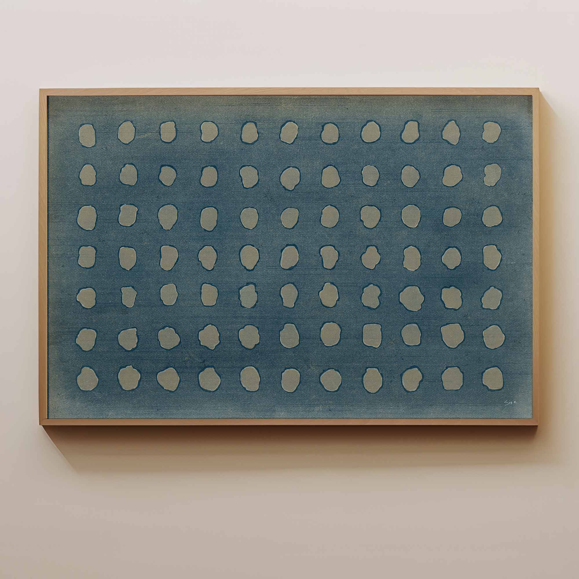 blue abstract midcentury art sandgrain studio