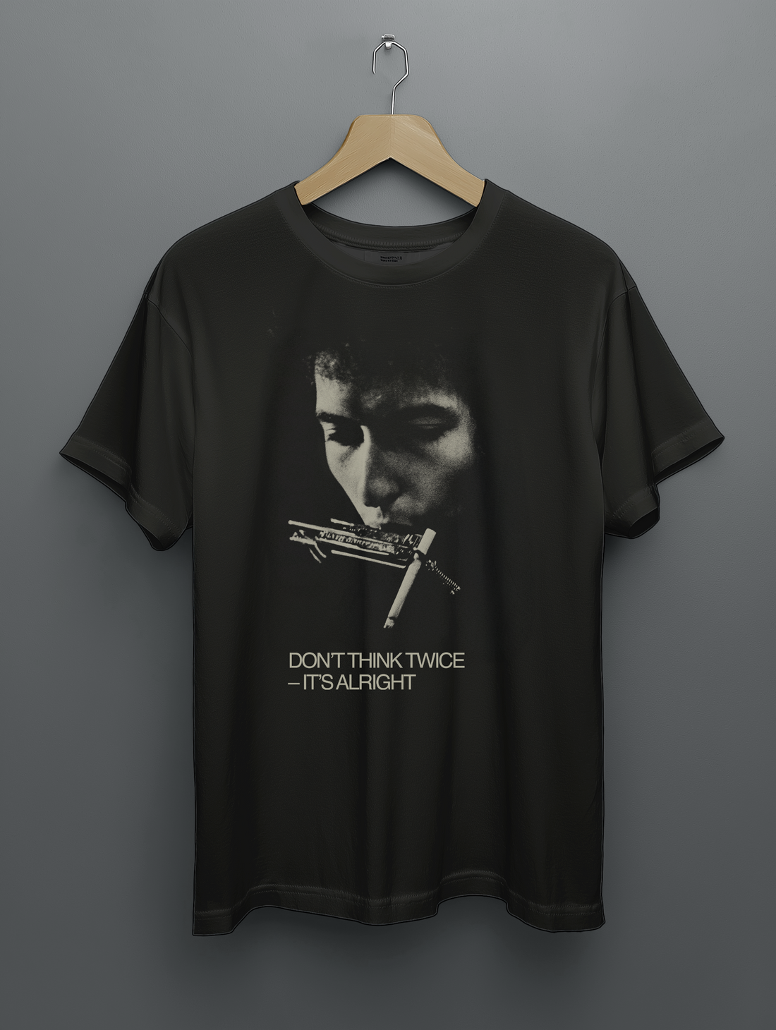 Bob Dylan Tee Vintage Washed Black Heavyweight Shirt