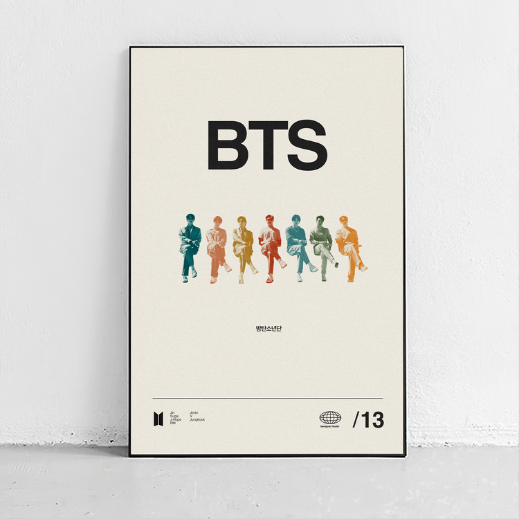 Bts Poster.pdf BTS Poster Midcentury Modern Home decor - – Sandgrain Studio