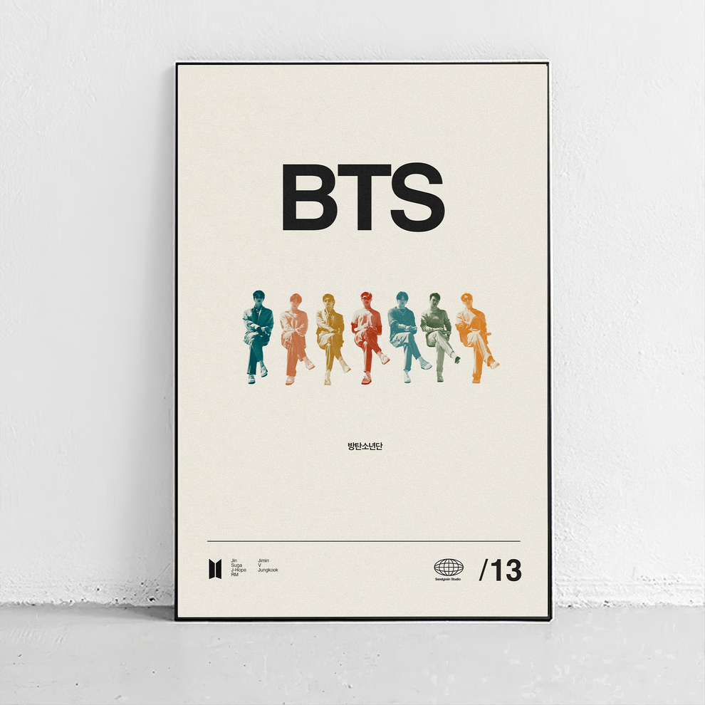 BTS Poster Midcentury Modern Home decor - – Sandgrain Studio