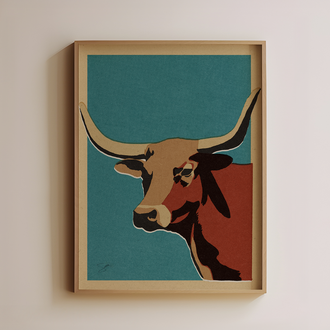 cattle wall art longhorn western cow