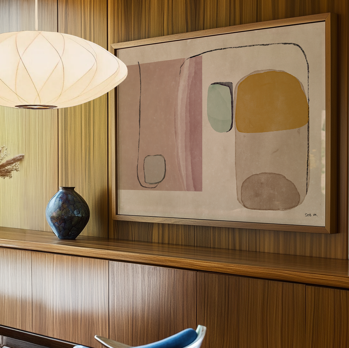 Faint Memory by Seb M - Abstract Midcentury Modern Wall Art, Japandi ...