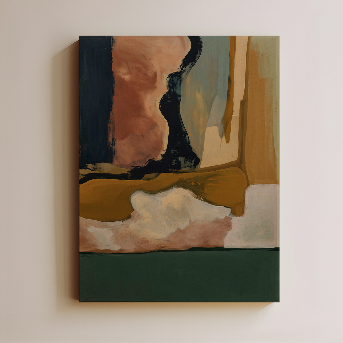 Green Pastures Pink Clouds canvas wall art by Seb Moran