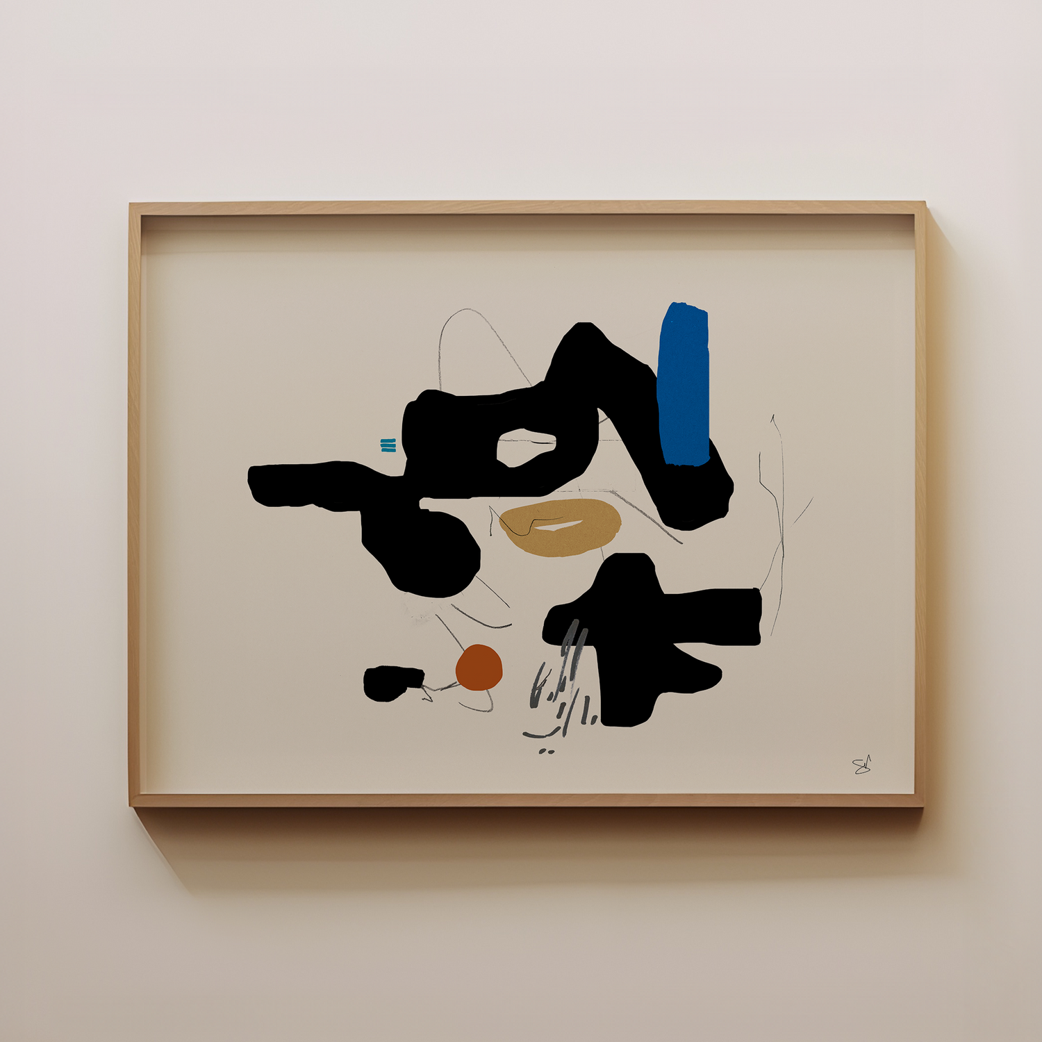 Yesterday - Abstract Midcentury Modern Wall Art, Japandi interiors Yesterday - Abstract Midcentury Modern Wall Art, Japandi interiors