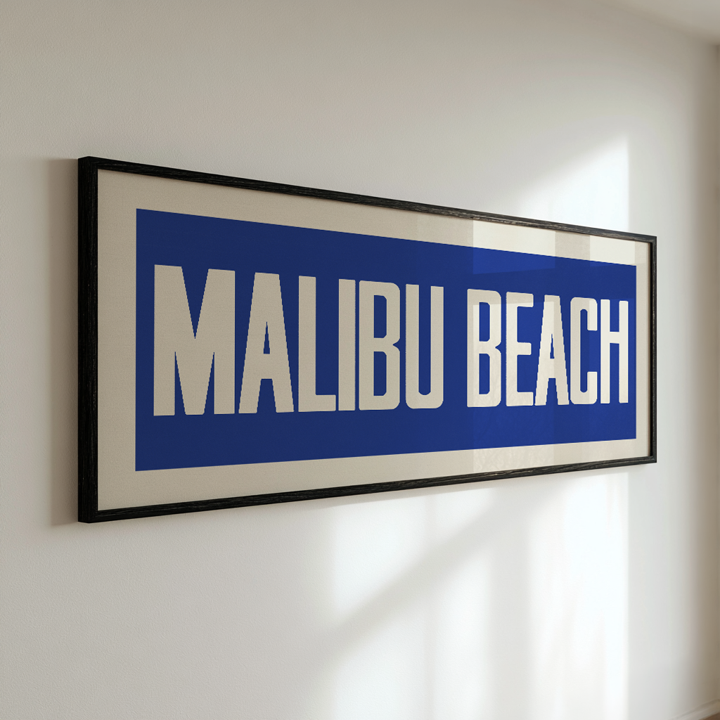Malibu Beach Schild Kunst