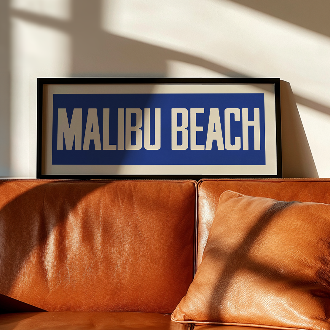 Malibu Beach Schild Kunst