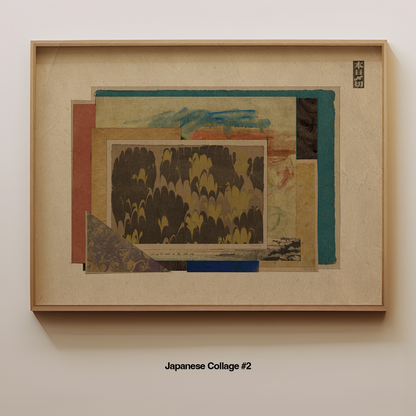 mixed media wall art japanese collage