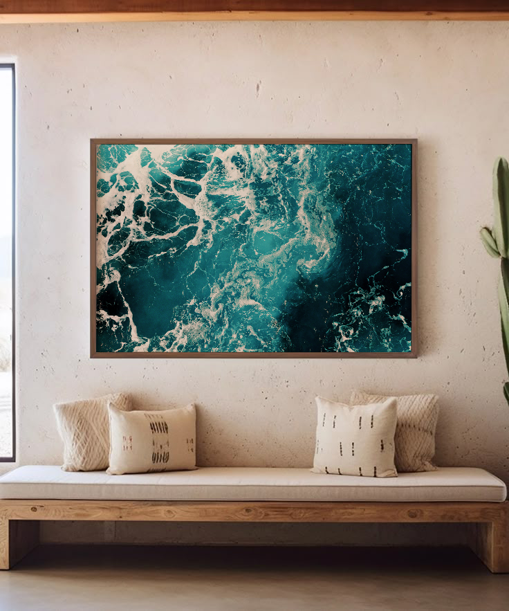 Ocean Oversized Wall Art - Abstract Midcentury Modern Wall Art Ocean Oversized Wall Art - Abstract Midcentury Modern Wall Art