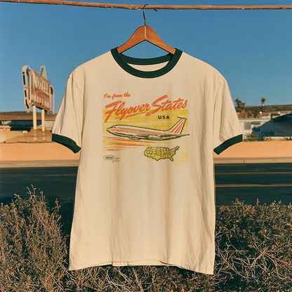 Flyover States Ringer Vintage Tee Shirt