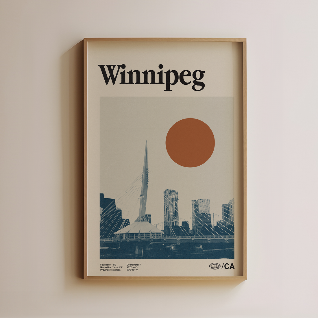 Vintage Winnipeg Poster Wall Art retro