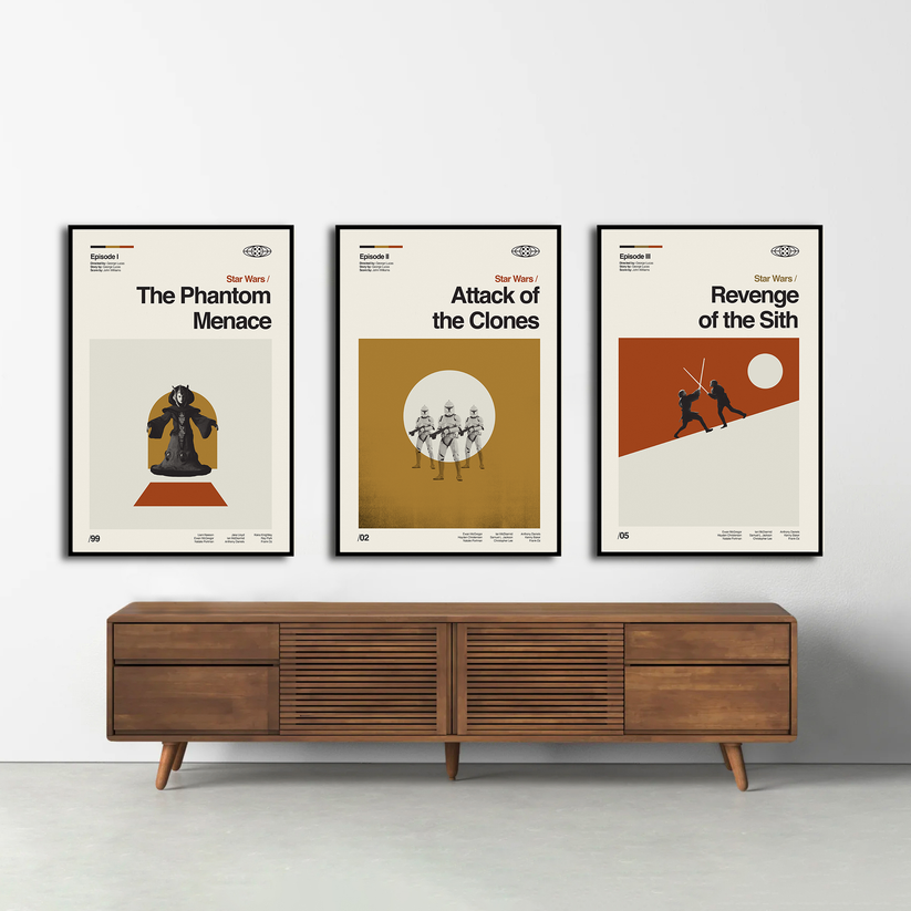 Revenge of the Sith - Star Wars Midcentury modern poster art trilogy ...