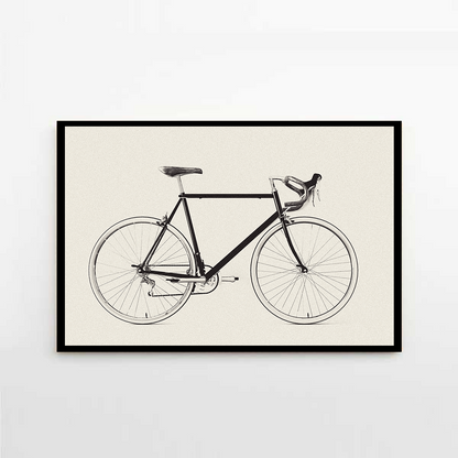rennrad minimalistisch Fahrrad-Mid-Century-Modern-Poster – Sandgrain Studio