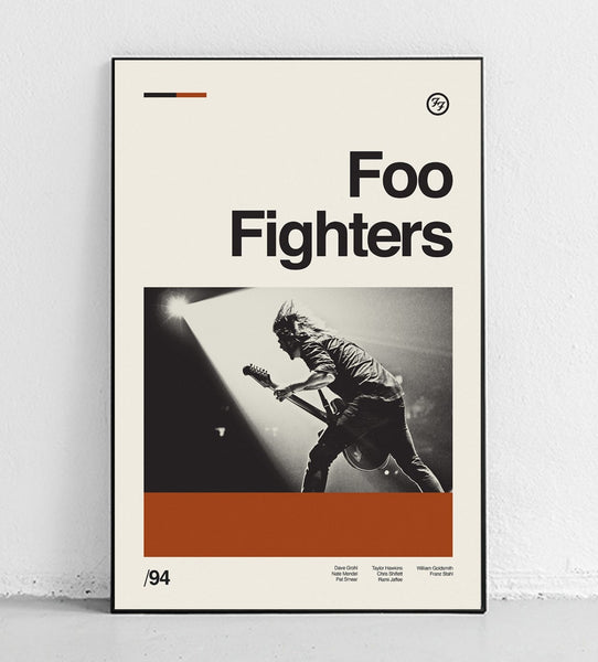 Coop シルクスクリーンポスター　FOO FIGHTERS フレーム付き Foo Fighters - 1996 Chris Coop poster Los Angeles, CA The