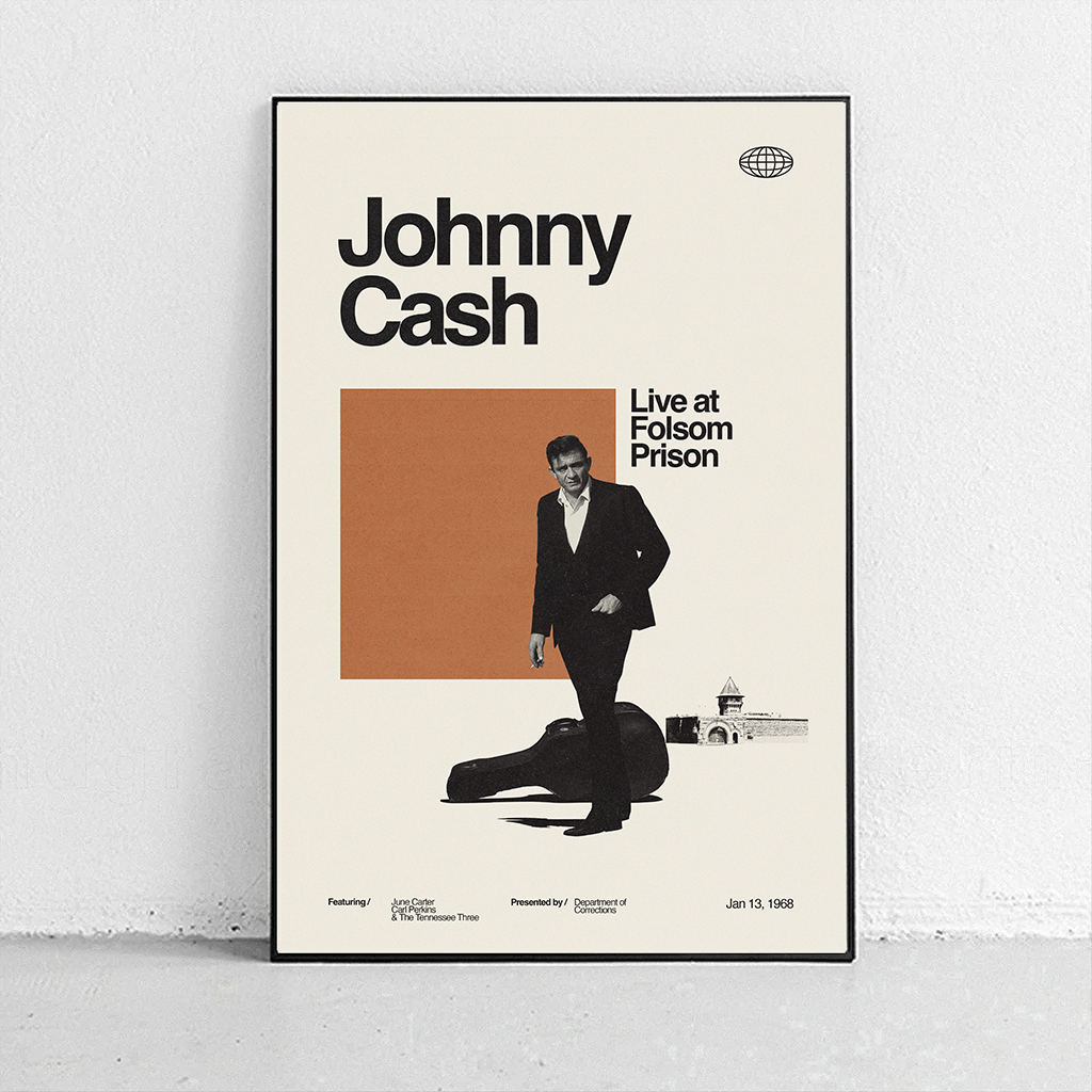 Johnny Cash Live At Folsom Prison Midcentury Modern Art Print johnny-cash-live-at-folsom-prison-midcentury-modern-art-print