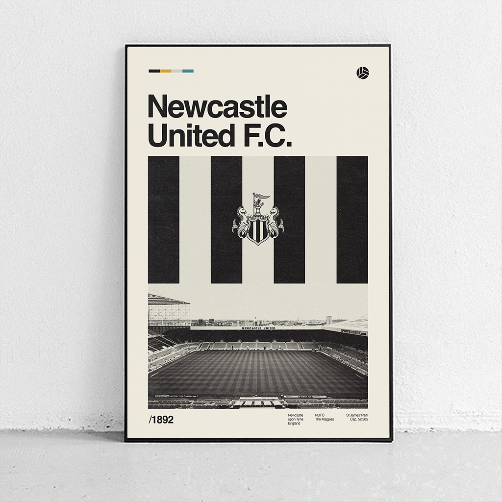 Nufc Design Newcastle United FC Art Print poster – Sandgrain Studio