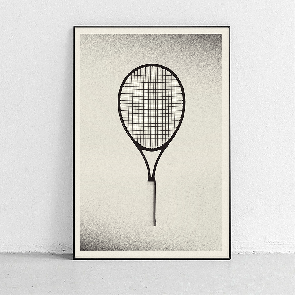 Head Racket Poster Tennis Racket Midcentury Modern Poster – Sandgrain Studio
